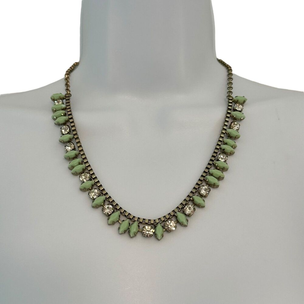 J.Crew Mint Green Rhinestone Necklace
